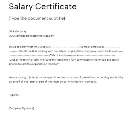 16 Free Salary Certificate Templates Pdf Word Doc Formats