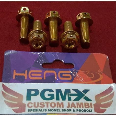 Jual Probolt Baut Braket Shock All Yamaha Drat 14mm Flowers Gold Heng