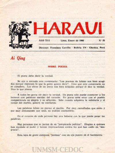 CEDOC Medio Siglo de Poesía Peruana Haraui n 53 año XVI