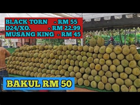 DURIAN Bakul RM 50 Black Torn RM 55 D24XO RM 22 99 Musang King RM 35