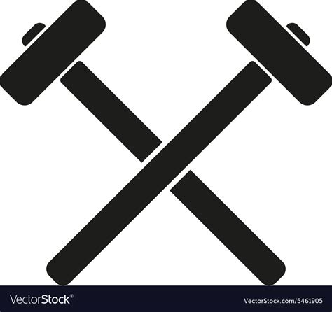 Hammer Icon Sledgehammer Symbol Flat Royalty Free Vector