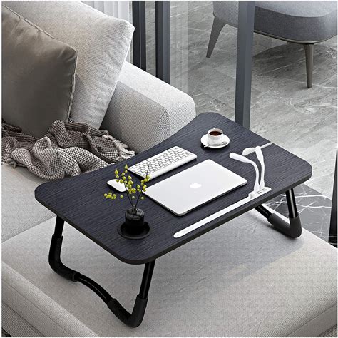 A A Acadgq Table De Lit Pliable Support Ordinateur Portable Lit Avec