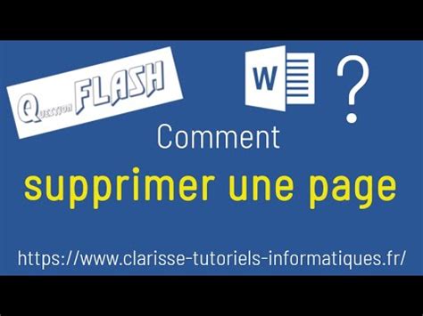 Tuto Word Comment Supprimer Une Page Youtube