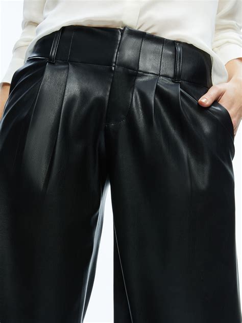 Alice Olivia ANDERS VEGAN LEATHER LOW RISE PANT REVERSIBLE