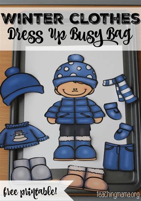 Winter Clothes Dress Up Busy Bag Winter Activities Preschool Winter