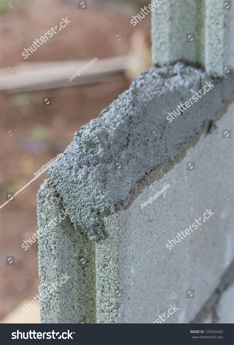 Brick Laying Bricklaying Spreading Bed Joint Stock Photo 197042492