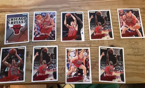 LOT DE 9 Cartes Chicago Bulls FLEER 94 95 BASKETBALL COLLECTORS ALBUM