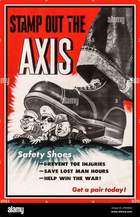 Ww Propaganda Poster Stamp Out The Axis Safety Shoes Campaign