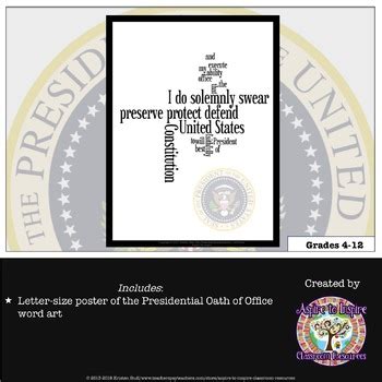 FREEBIE Presidential Inauguration Oath of Office Poster | TpT