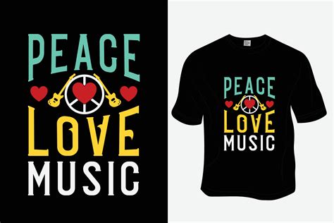 Peace Love Music T Shirt Design 11027551 Vector Art At Vecteezy