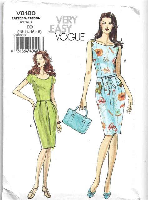 Very Easy Vogue Dress Pattern Uncut Sizes Etsy Uk