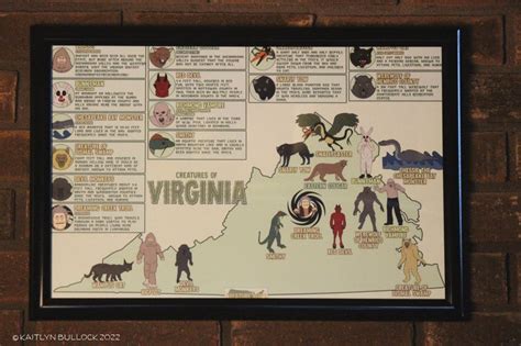 Virginia Art Print Cryptids And Creatures Of Virginia Etsy