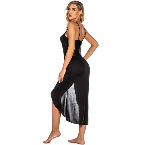 Robe Longue En Dentelle Pour Filles Lingerie Noire Extrême Transparente