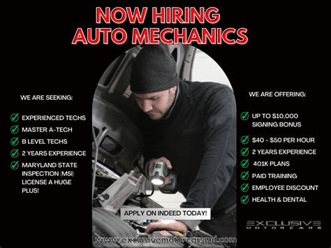 Attention Experienced Auto Technicians Earn Up To 10000 In Signing