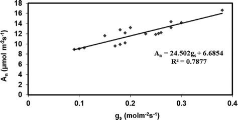 Relationship Between Net Photosynthetic Rate A N And Stomatal