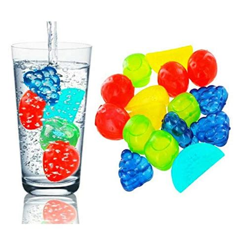 15 Piece Set Fruit Shape Reusable Ice Cubes BPA Free - Walmart.com ...