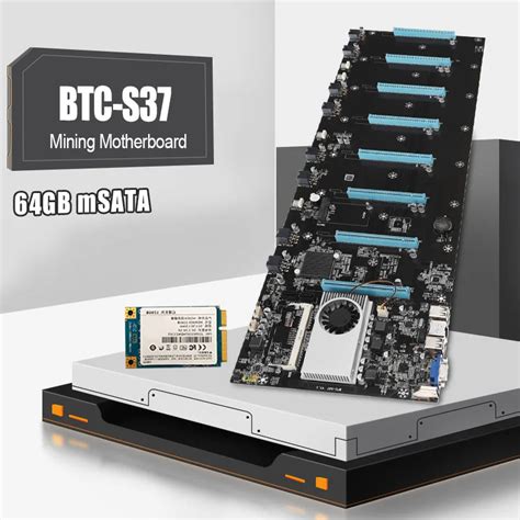 BTC S37 Mining Motherboard Set 8 GPU Crypto Etherum Mining Kit With