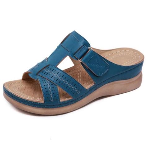 Sandales Orthop Diques Bout Ouvert Pour Femmes Noir Ece Aaa Bleu