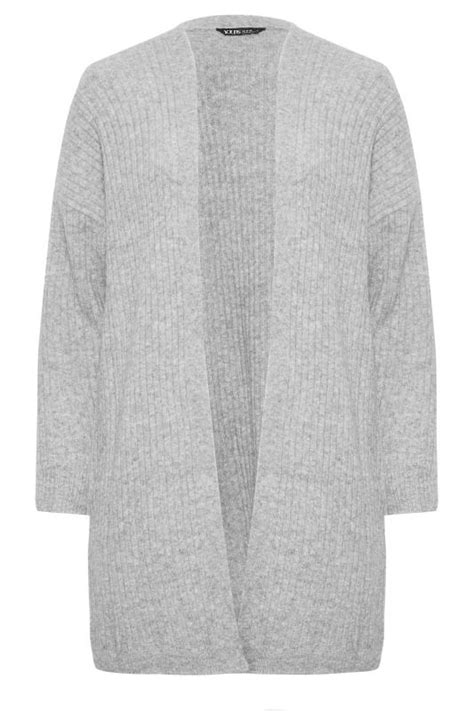 Yours Plus Size Grey Ribbed Knit Cardigan Yours Clothing