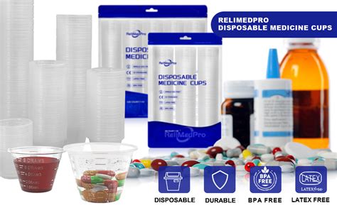 Amazon ReliMedPro Disposable Medicine Cups Graduated Bulk Pack Of