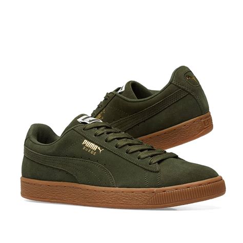 Puma Suede Classic Gum Sole Forest Night And Team Gold End Nz