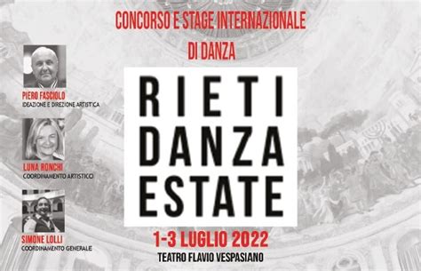 Rieti Danza Estate Dal Al Luglio La Ix Edizione Della Grande