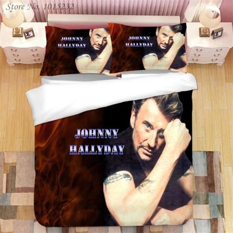 DFn 2164 Johnny Hallyday parure de lit imprimée en 3D ensemble de