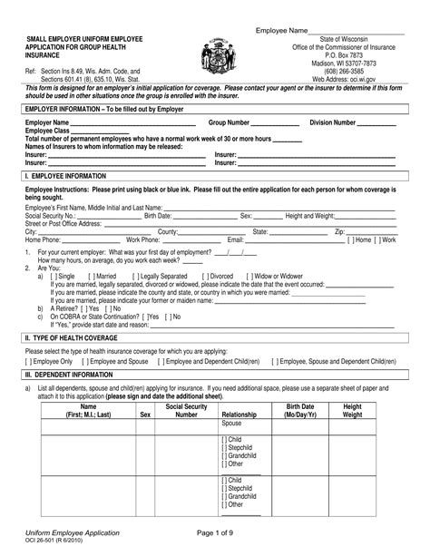 Wisconsin Health Application Pdf Form Formspal