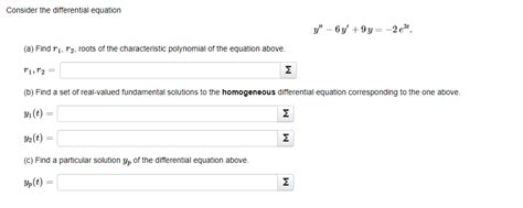 Solved Consider The Differential Equation Y′′−6y′ 9y −2e3t