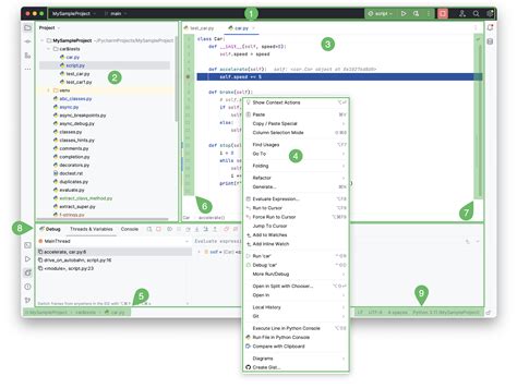 User Interface Pycharm Documentation