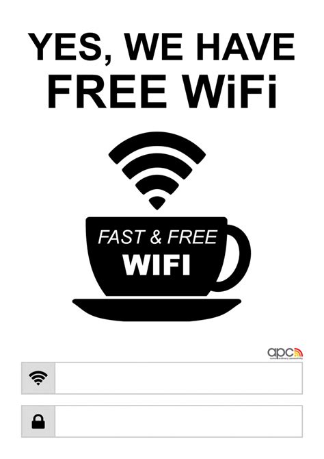 Free Printable Wifi Password Signs Poster Template Downloads Apc Solutions