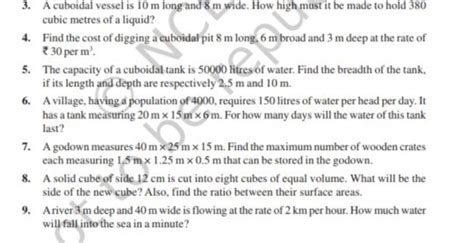 A Cuboidal Vessel Is M Long And M Wide How High Must It Be Made