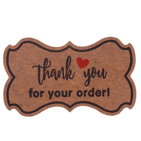 Fs 250pcs Roll Handmade Sticker Thank You Stickers Kraft Paper Label