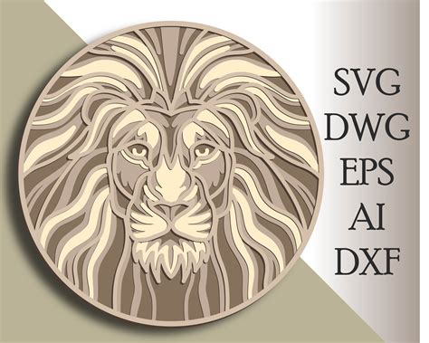 Lion Multilayer Svg Lion Cut File D Layer Plywood Cutting Etsy