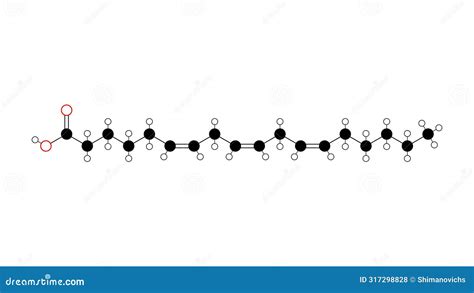 Gamma-linolenic Acid Molecule, Structural Chemical Formula, Ball-and ...