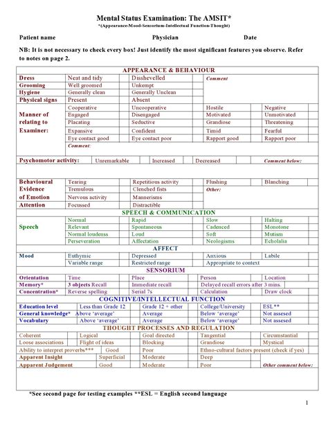 47 Free Mental Status Exam Templates Mse Examples Templatelab