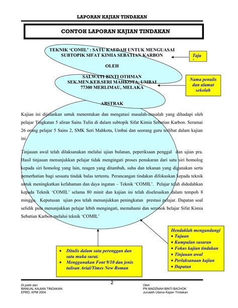 Contoh Laporan Kajian Tindakan 1 Pdf