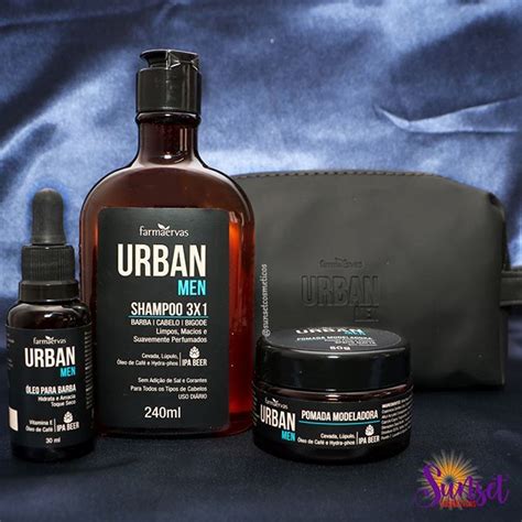 O Kit Urban Men Conta Com Shampoo 3 Em 1 Óleo Para Barba E Pomada Modeladora E Ainda Vem Com Uma