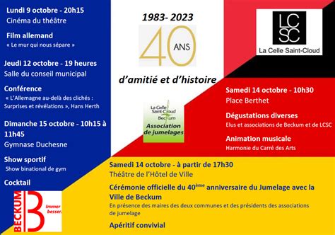 Flyer C L Bration Du Me Anniversaire Du Jumelage Avec Beckum La