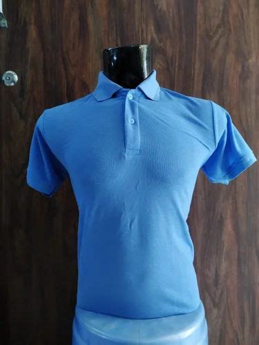 Plain Men Sky Blue Collar T Shirt Half Sleeves At Rs 110 Piece In New