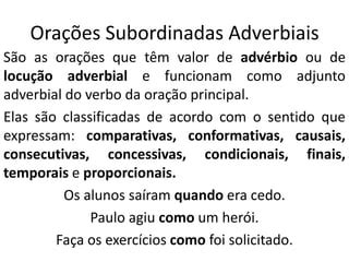 Orações subordinadas adverbiais 2013 PPT