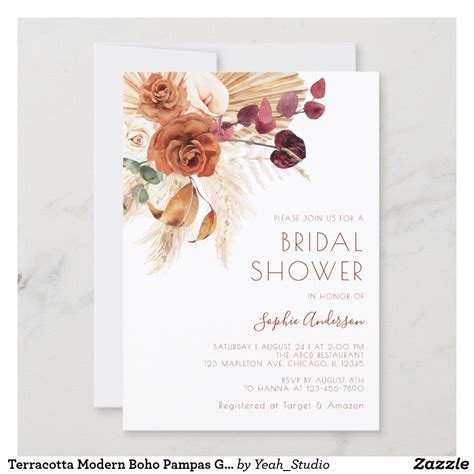 Rose Gold Brunch Bubbly Boho Bridal Shower Invitation Zazzle Artofit