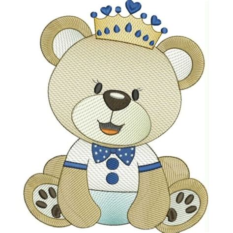 Matriz De Bordado Urso Principe Coroa Shop Bazar E Cia