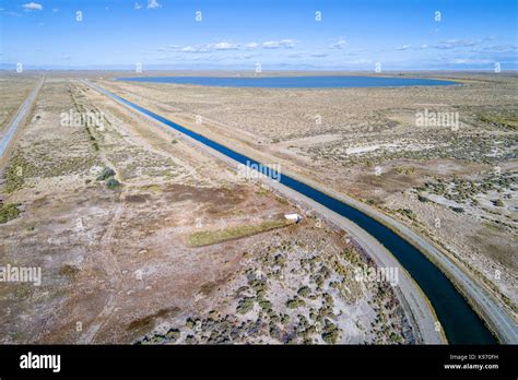 Vue Aérienne De Franklin Canal Eddy Partie Du Projet Du Bassin Fermé De Prélèvement Deau