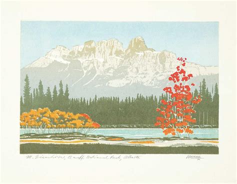 Mt Eisenhower Banff National Park Alberta Silkscreen Printed By