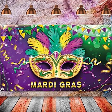 Mardi Gras Party Photography Backdrop Colorful Mask Carnival Masquerade Birthday