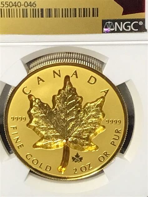 Canada Oz Pure Gold Super Incuse Maple Leaf Coin Rev Proof