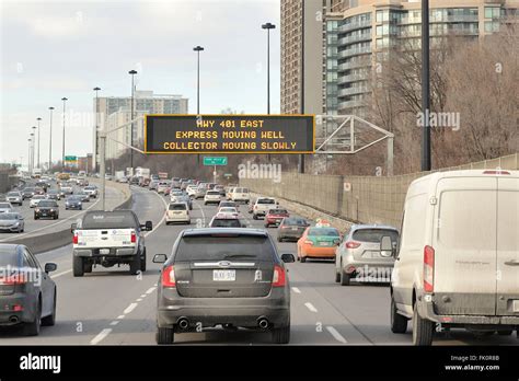 Afternoon traffic on the Don Valley Parkway Northbound, Toronto ...