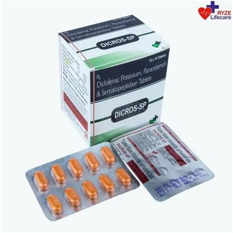 Dicros Sp Diclofenac Potassium Paracetamol Serratiopeptidase Tablet 50 Mg In Panchkula