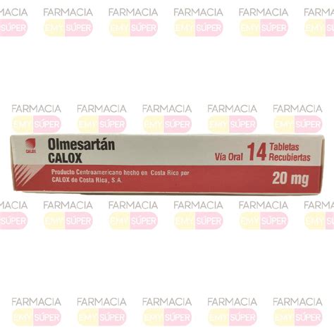 OLMESARTAN CALOX 20 MG 14 TB Farmacia Emy